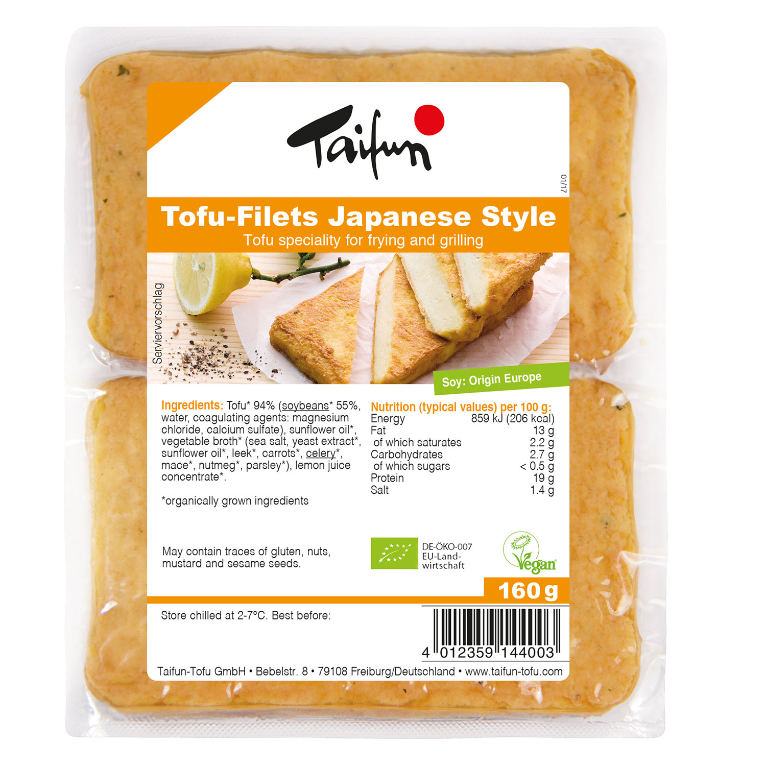 Taifun Organic Tofu Fillets - Japanese Style (160g) - Organic to your Door