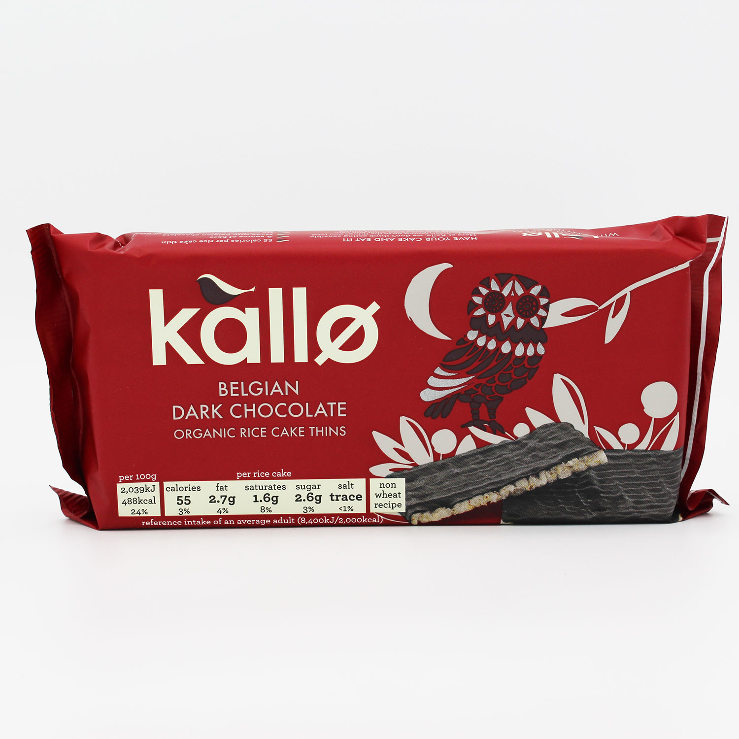 Kallo Organic Rice Cake Thins Dark Chocolate (90g) Organic to your Door