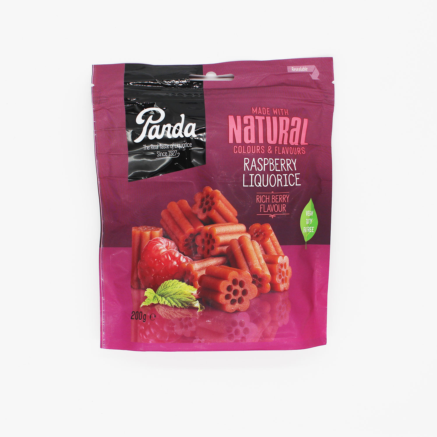 Panda Licorice Raspberry Cuts 200g Organic To Your Door