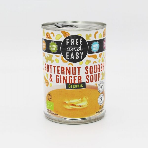 Free & Easy Organic Butternut Squash & Ginger Soup (400g) - Organic to your door