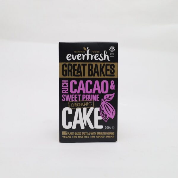 Everfresh Organic Cacao & Sweet Prune Fruit Cake (300g) - Organic to your door