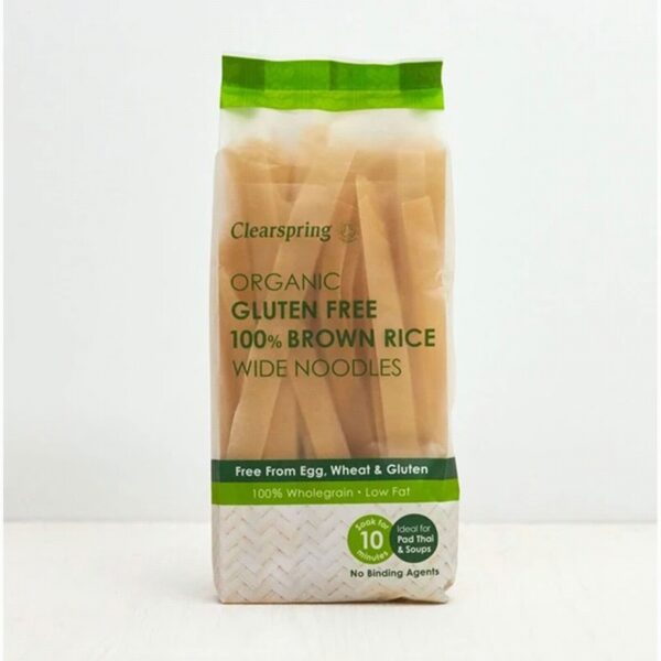 Clearspring Organic 100% Brown Rice Wide Noodles (200g) - Organic to your door