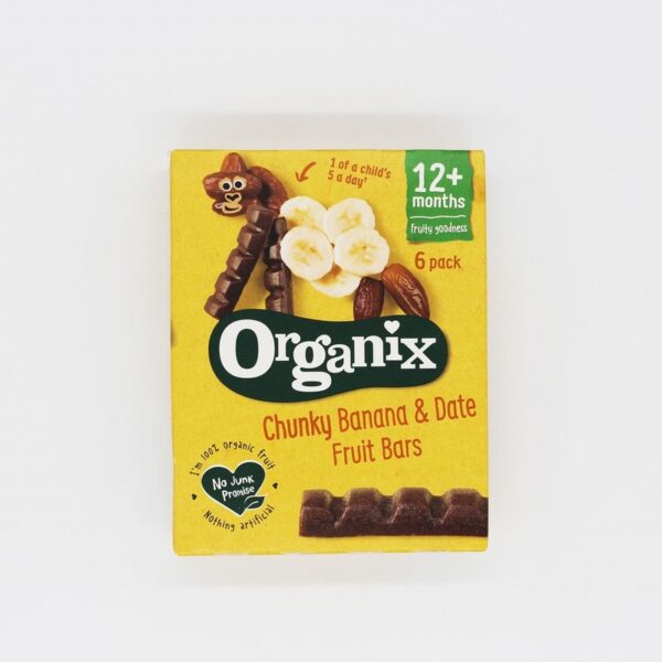 Organix Goodies Organic Banana & Date Chunky Fruit Bars (6x17g) - Organic to your door