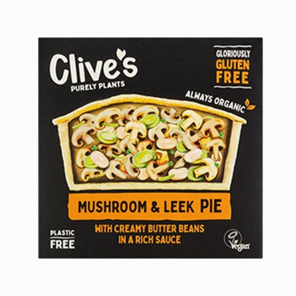 Clive’s Organic Pie – Gluten Free Mushroom & Leek (235g) - Organic to your door