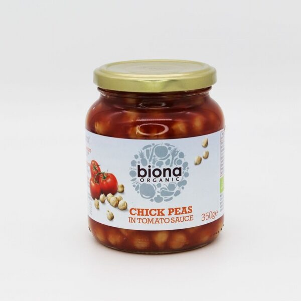 Organic Chickpeas in Tomato Sauce (350g) - Organic to your door