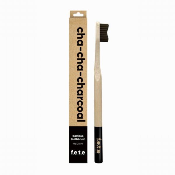 Bamboo Toothbrush – Medium – Black (1) - Organic to your door