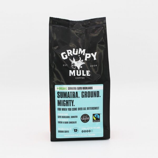 Grumpy Mule Organic Fairtrade Sumatra Ground Coffee (227g) - Organic to your door