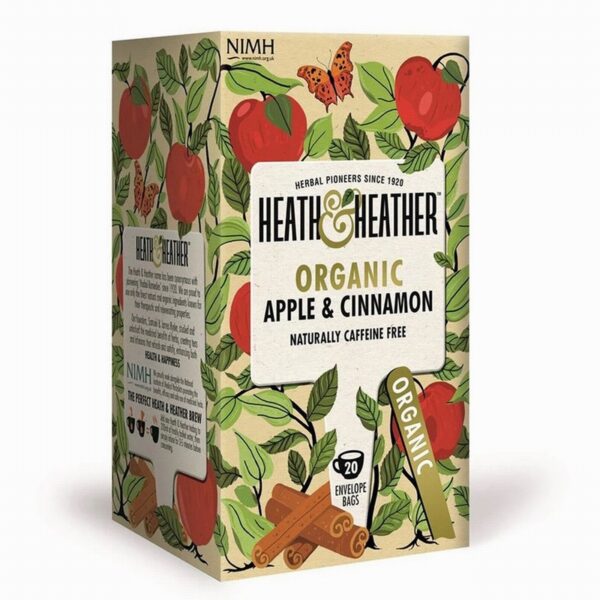 Heath & Heather Organic Tea – Apple & Cinnamon (20s) - Organic to your door