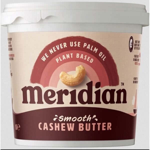 Meridian Cashew Butter – Smooth (1kg) - Organic to your door