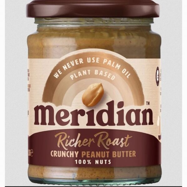 Meridian Rich Roast Peanut Butter – Crunchy (280g) - Organic to your door