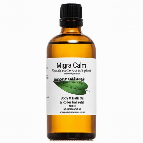 Body & Bath Oil Blend – Migra Calm 5% Dilution (100ml) - Organic to your door