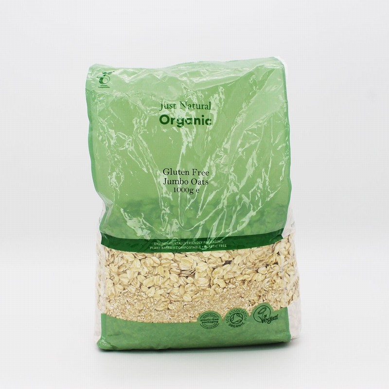 Just Natural Organic Gluten Free Jumbo Oats 1kg Organic To Your Door