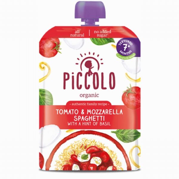 Piccolo Organic Sweet Tomato & Mozzarella Spaghetti (130g) - Organic to your door