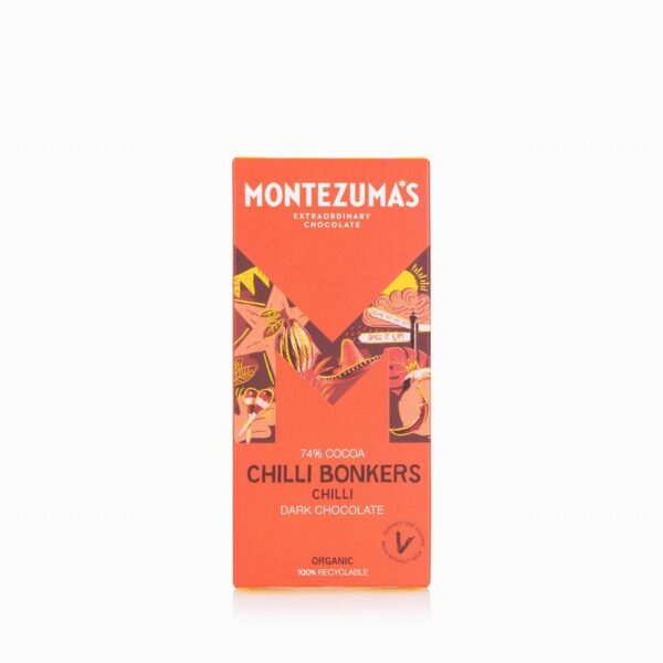 Montezuma Organic Dark Chocolate – Chilli Bonkers (90g) - Organic to your door