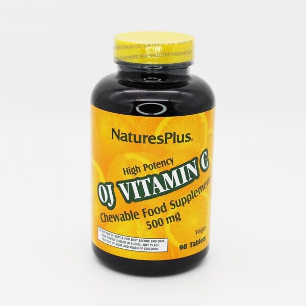 Natures Plus Chewable Vitamin C 500mg (90s) - Organic to your door