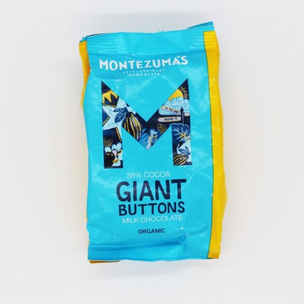 Montezuma Organic Milk Chocolate – Giant Buttons (180g) - Organic to your door