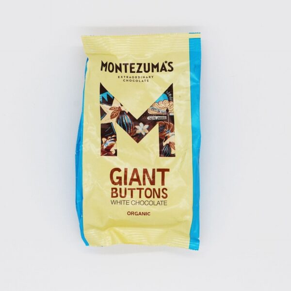 Montezuma Organic White Chocolate – Giant Buttons (180g) - Organic to your door