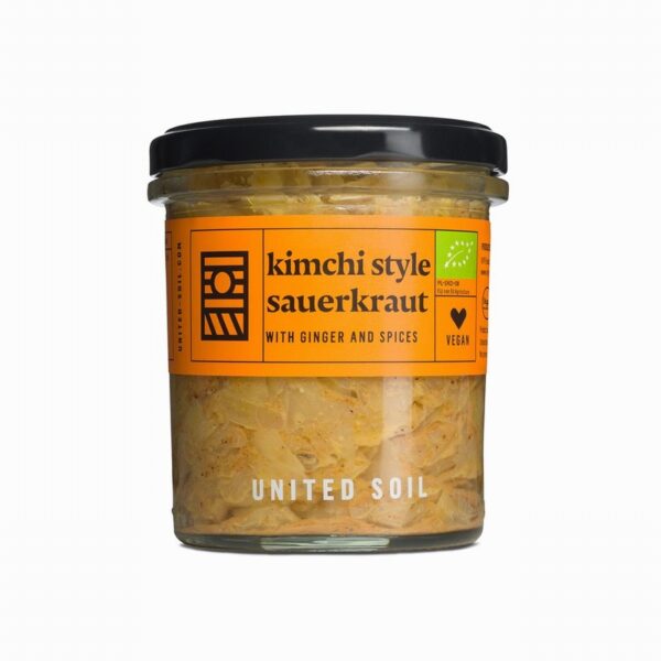 United Soil Org Raw Kimchi Style Sauerkrt – Ginger Spiced (290g) - Organic to your door