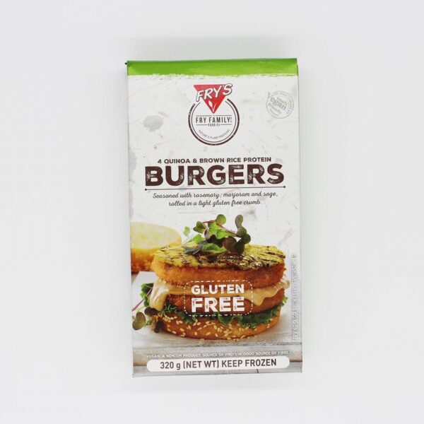 Frys Family Foods Quinoa & Brown Rice Burger (320g) - Organic to your door