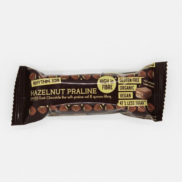 Rhythm 108 Organic Hazelnut Praline Bar (33g) - Organic to your door