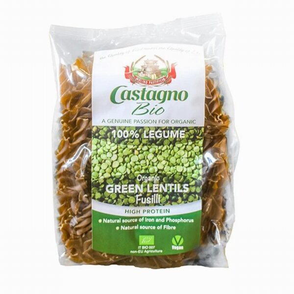 Castagno Organic Green Lentil Fusilli (250g) - Organic to your door