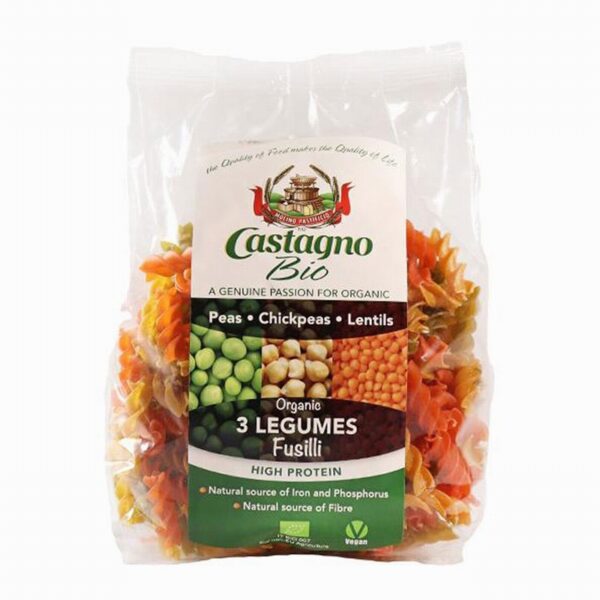 Castagno Organic Three Legumes Fusilli (250g) - Organic to your door