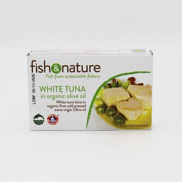 Fish & Nature White Tuna in Organic Olive Oil (115g) - Organic to your door