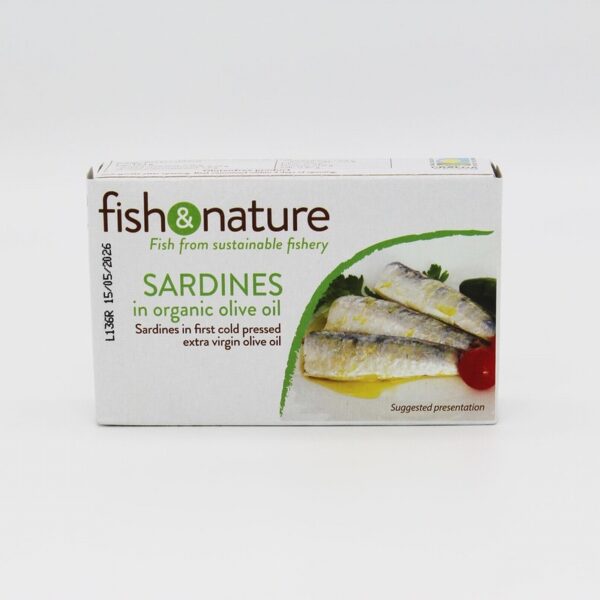 Fish & Nature Sardines in Organic Olive Oil (120g) - Organic to your door