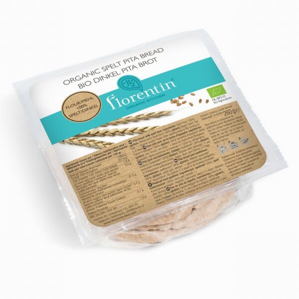 Florentin Organic Spelt Pitta Bread (4s) - Organic to your door