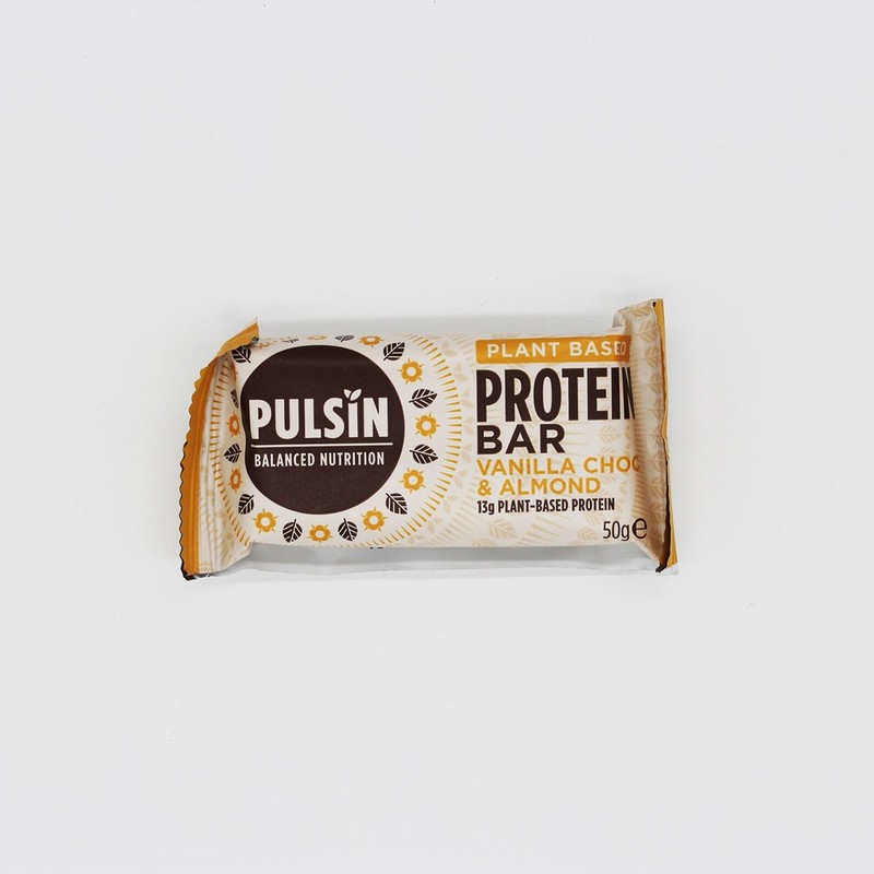 Pulsin Vanilla Choc & Almond Bar (50g) - Organic to your door
