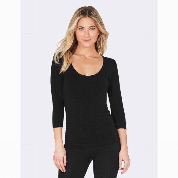 3/4 Sleeve Top – Black (Medium) - Organic to your door