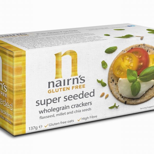 Nairns Gluten Free Super Seed Crackers (137g) - Organic to your door