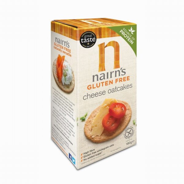 Nairns Gluten Free Cheese Oatcakes (180g) - Organic to your door