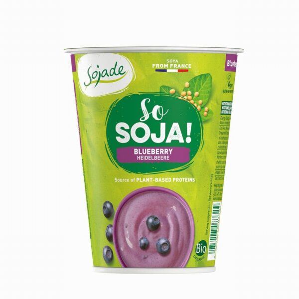 Sojade Organic Soya Yoghurt – Blueberry (400g) - Organic to your door