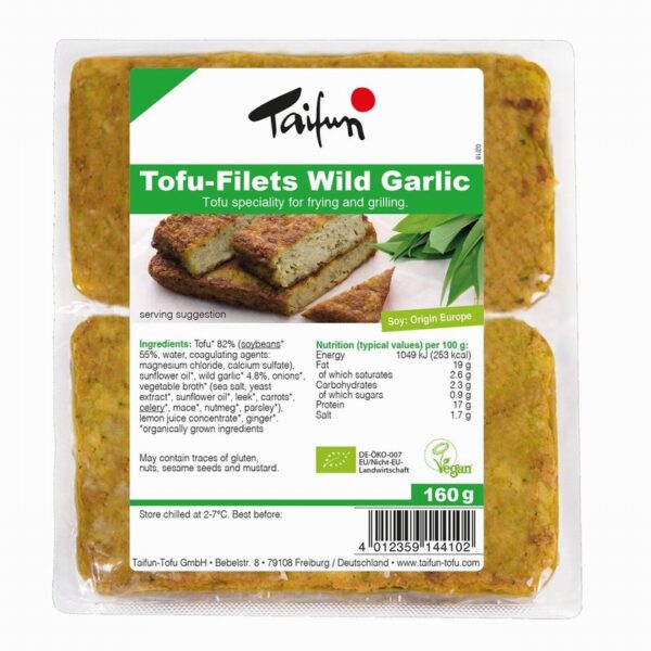 Taifun Organic Tofu Fillets – Garlic (160g) - Organic to your door