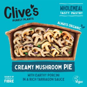 Clive’s Pies Organic Pie – Mushroom (235g) - Organic to your door