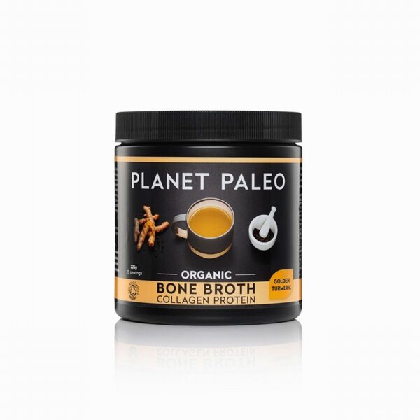 Planet Paleo Golden Turmeric Organic Bone Broth (225g) - Organic to your door