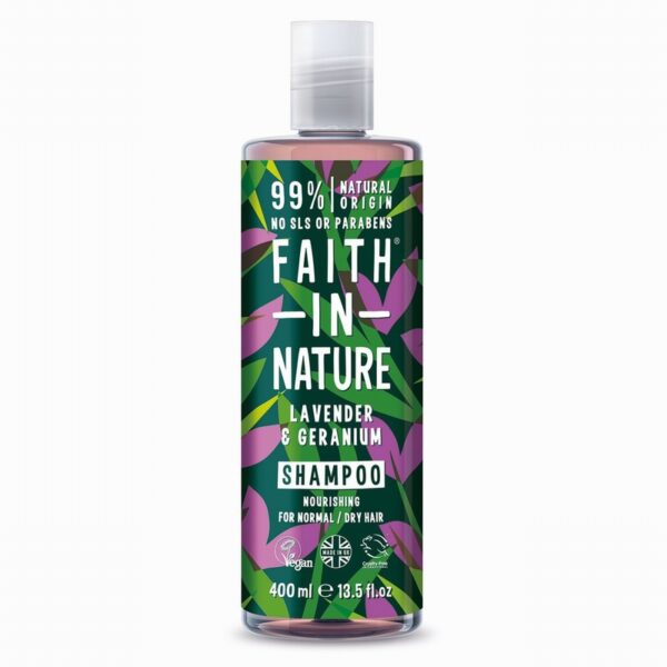 Faith In Nature Shampoo – Lavender & Geranium (400ml) - Organic to your door