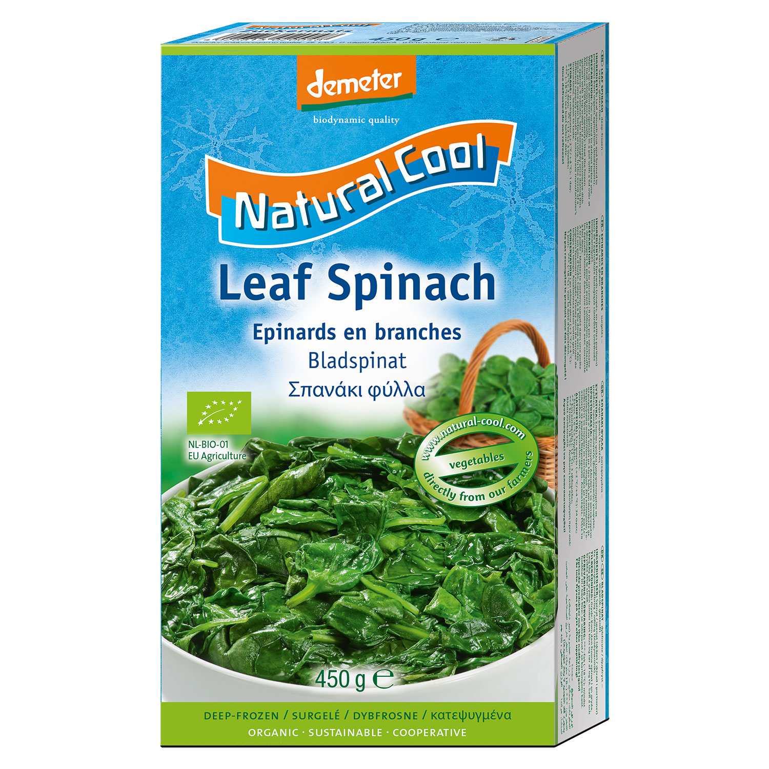 Natural Cool Organic Spinach (450g) Organic to your Door