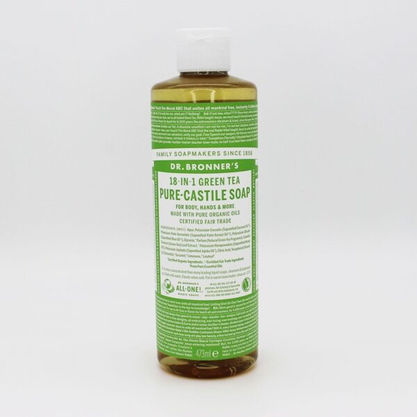 Dr Bronners Liquid Castille Soap – Green Tea (473ml) - Organic to your door