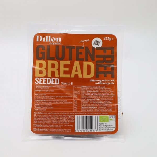 Dillion Gluten Free Seeded Bread (275g) - Organic to your door