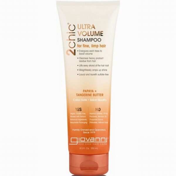 Giovanni 2chic® Ultra Volume Tangerine & Papaya Shampoo (250ml) - Organic to your door