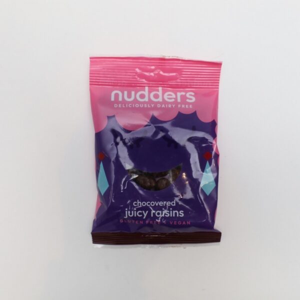 Nudders Chocovered Juicy Raisins (65g) - Organic to your door