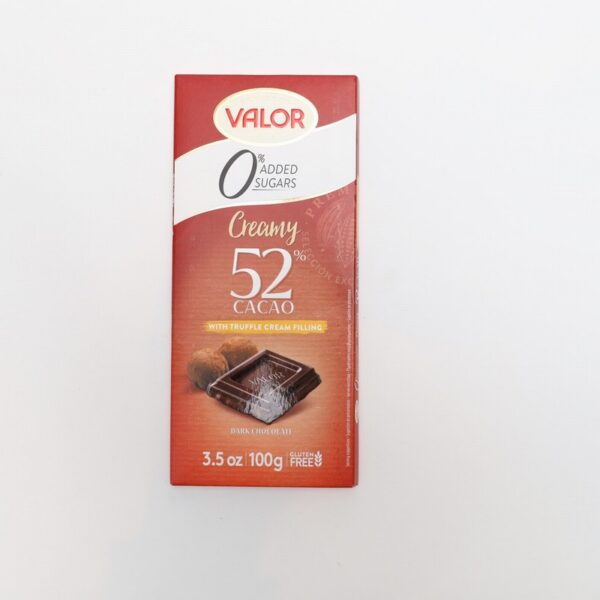 Valor Sugar Free Milk Chocolate – Truffle Cream (100g) - Organic to your door