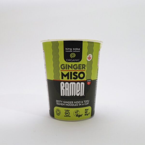 King Soba Organic Ginger Miso Ramen Cup (85g) - Organic to your door