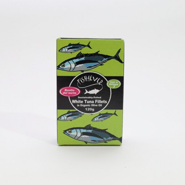 Fish4Ever White Tuna Fillets in Organic Olive Oil (120g) - Organic to your door