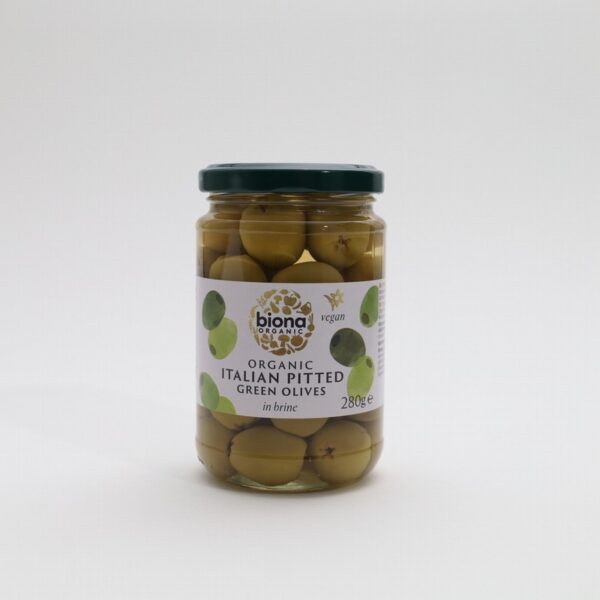 Organic Italian Pitted Green Olives (280g) - Organic to your door