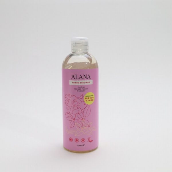 Alana Pink Rose & Vanilla Body Wash (500ml) - Organic to your door