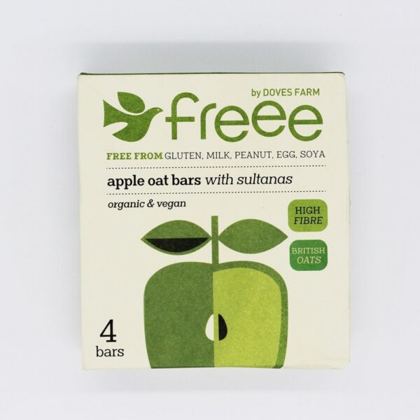 Doves Farm Organic Gltn Free Apple Oat Bars with Sultanas(4x35g) - Organic to your door