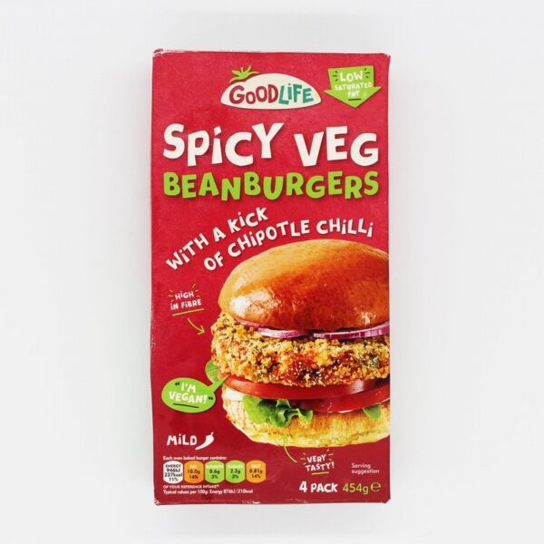 Goodlife Spicy Veg Bean Burgers (250g) - Organic to your door